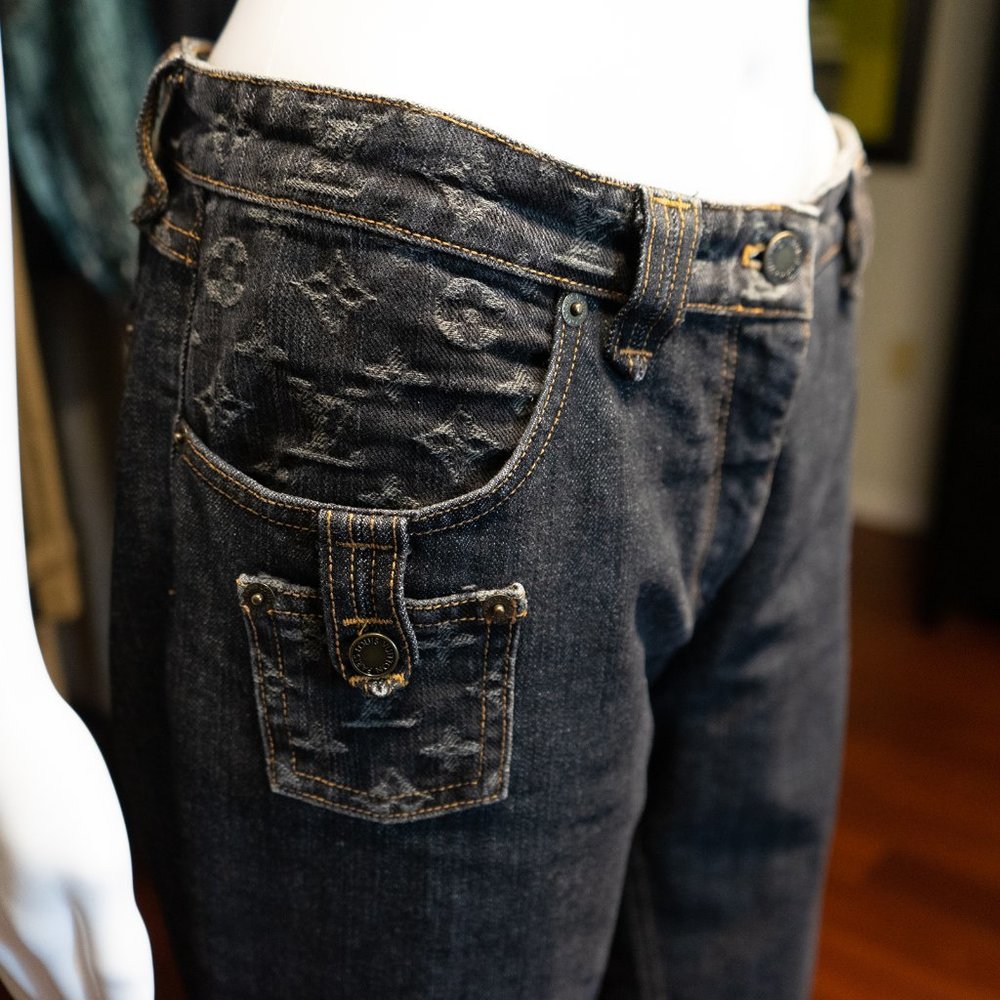 LOUIS VUITTON Monogram Mid-Rise Jeans Size | Size: L | US10, FR42